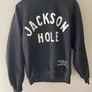 Diamond Cross Ranch Jackson Hole Heavyweight Crewneck Black Sweatshirt Sz Small